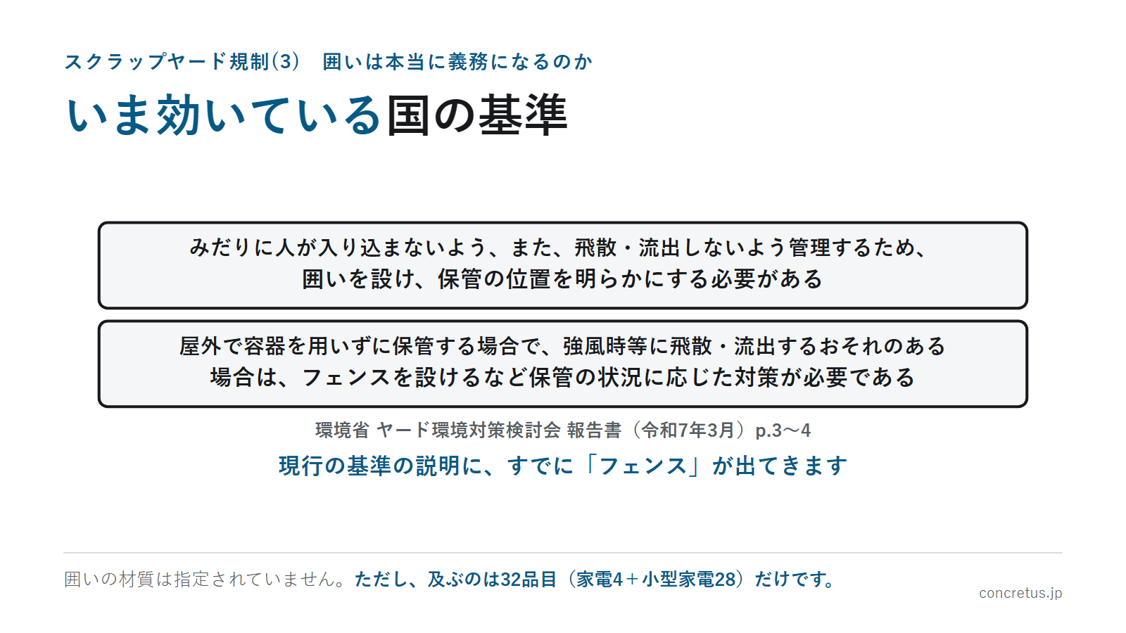 いま効いている国の基準