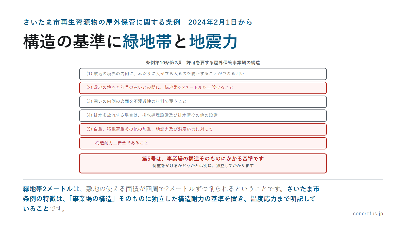 構造の基準に緑地帯と地震力