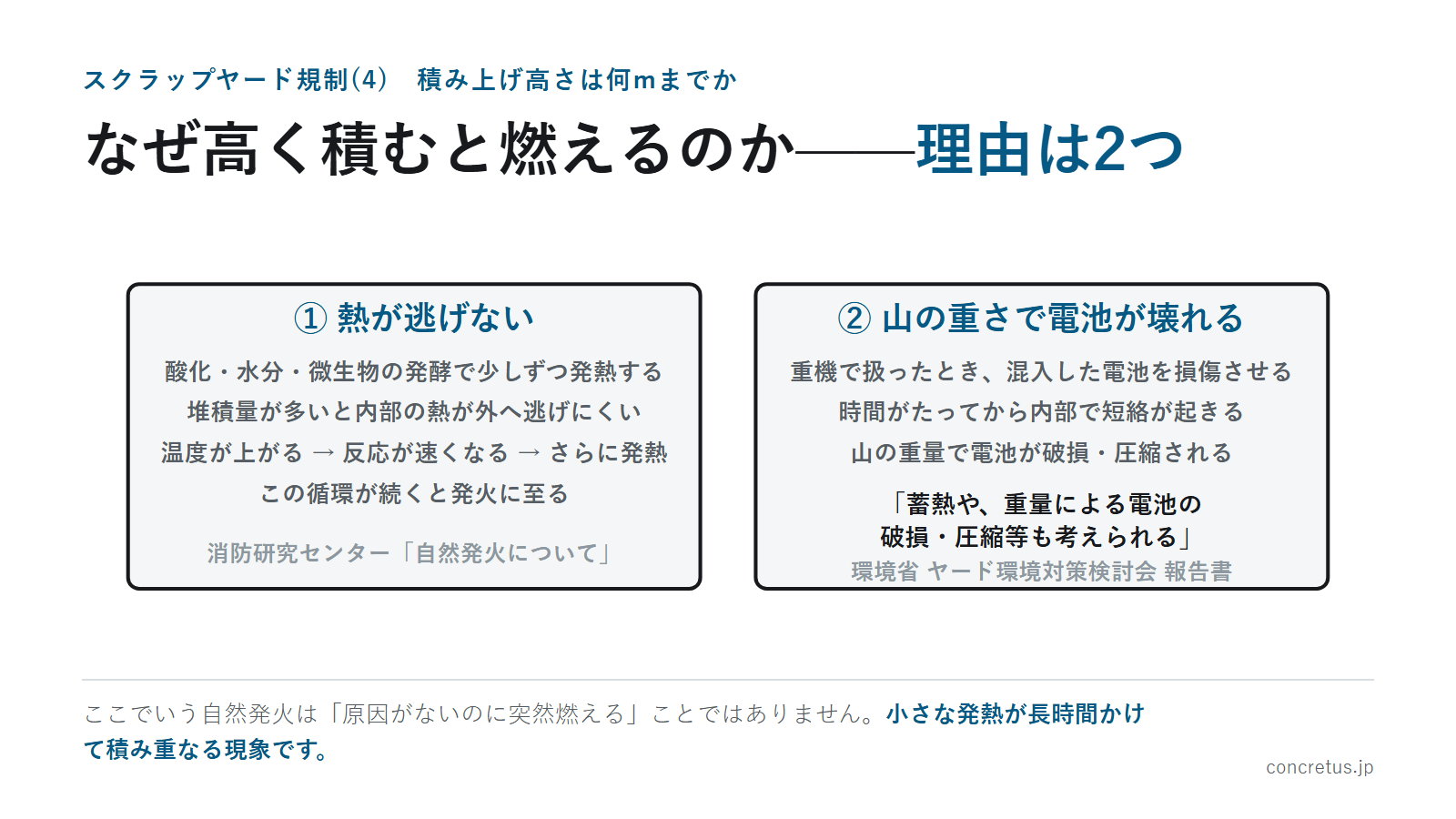 なぜ高く積むと燃えるのか——理由は2つ