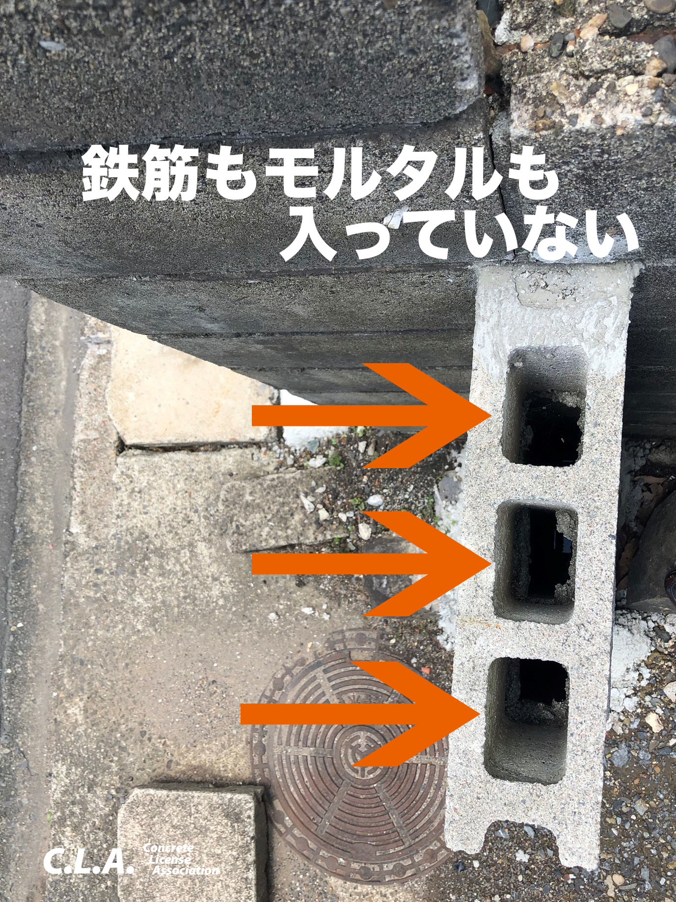 ブロック塀マニアックス-3　中身のない控え壁 2018/07/04