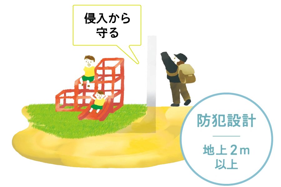 侵入から守る 地上2m以上の防犯設計