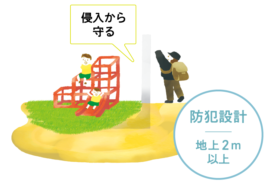 侵入から守る 地上2m以上の防犯設計