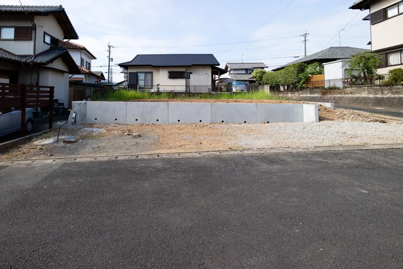 完成写真(個人邸L型、逆L型擁壁設置工事)