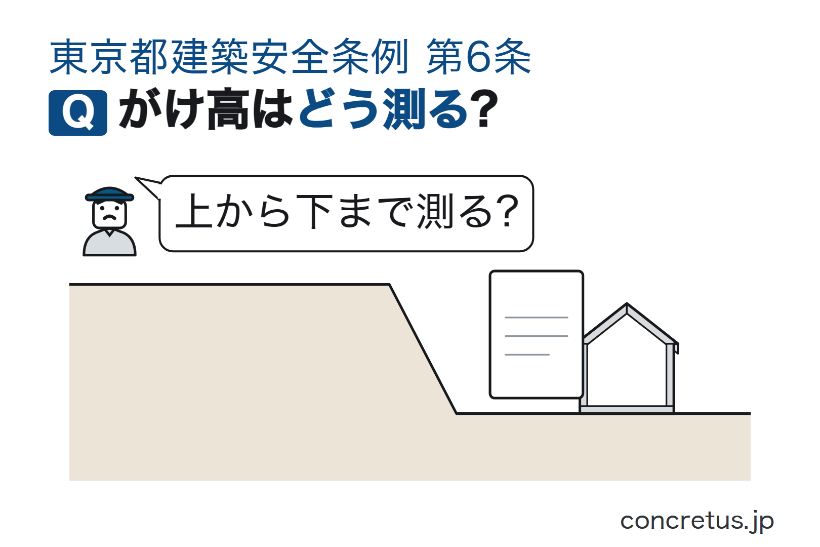 がけ高はどう測る?