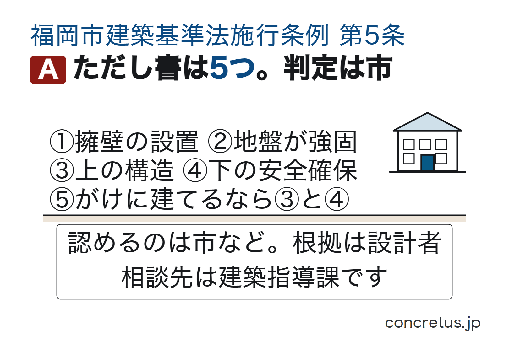 ただし書は5つ。判定は市