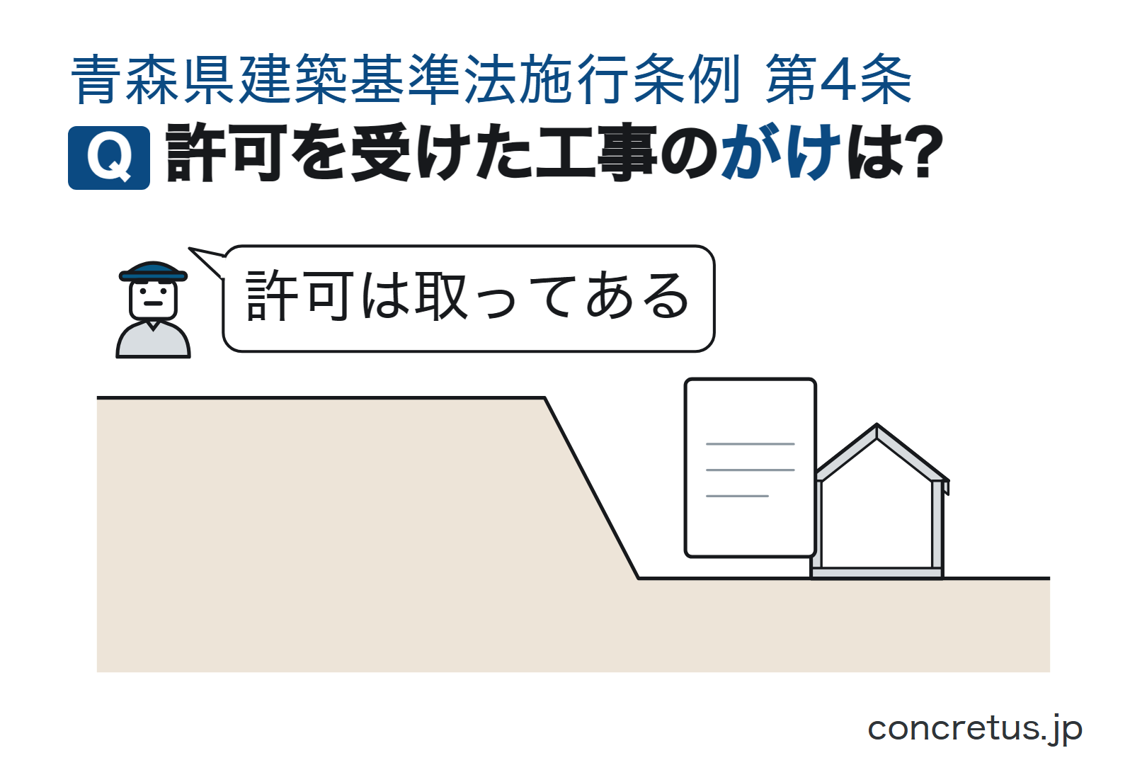 許可を受けた工事のがけは?