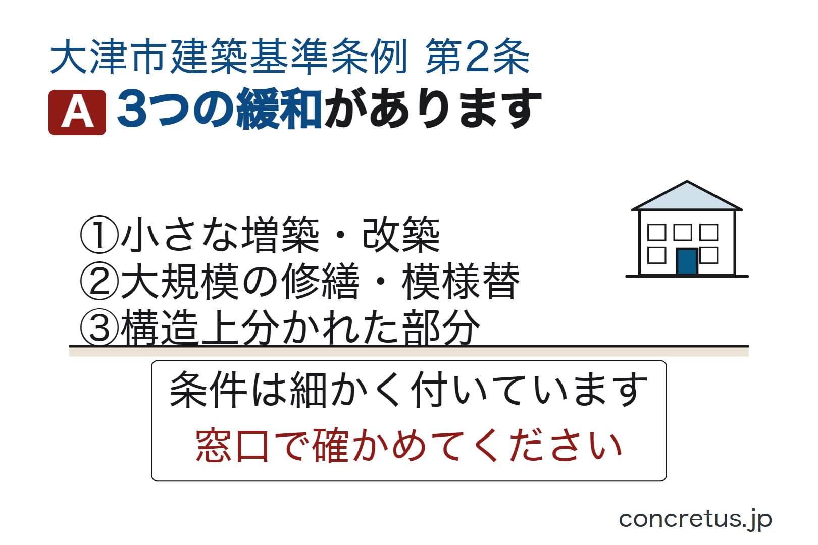 3つの緩和があります