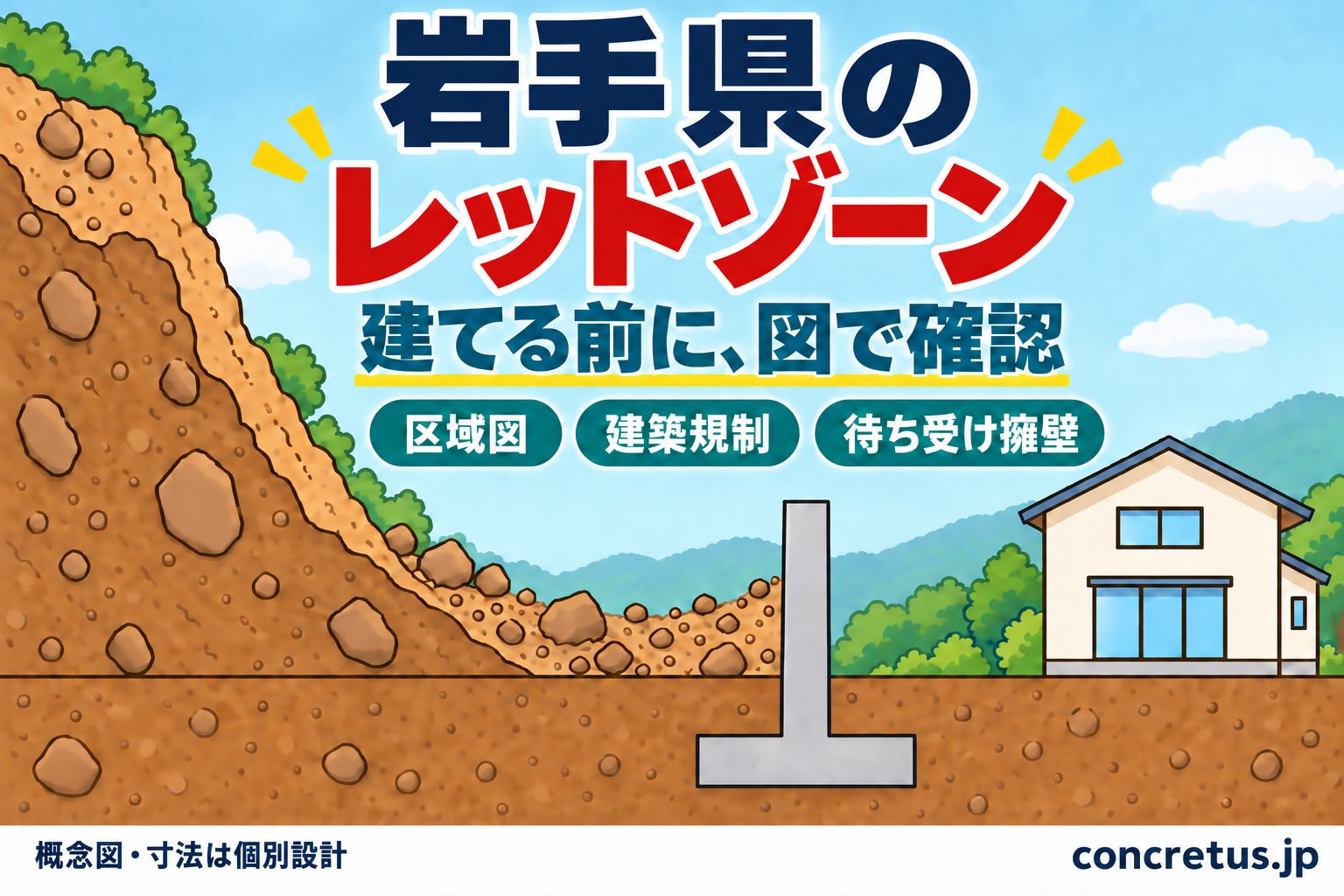 岩手県のレッドゾーン（土砂災害特別警戒区域）｜区域図の調べ方・建築の決まり・待ち受け擁壁・補助金・相談先