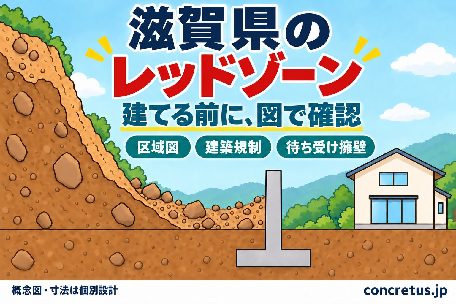 滋賀県のレッドゾーン(土砂災害特別警戒区域)|区域図の調べ方・建築の決まり・待ち受け擁壁・補助金・相談先