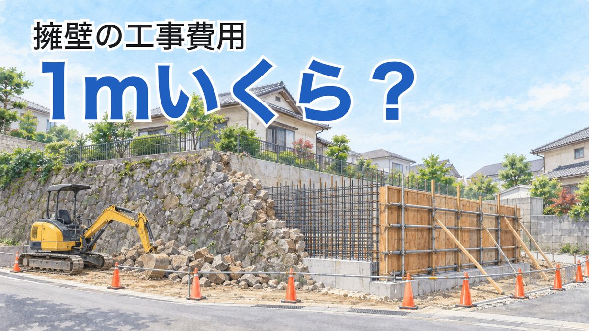 擁壁の工事費用、1mいくら？——古い石積みを造り直す工事