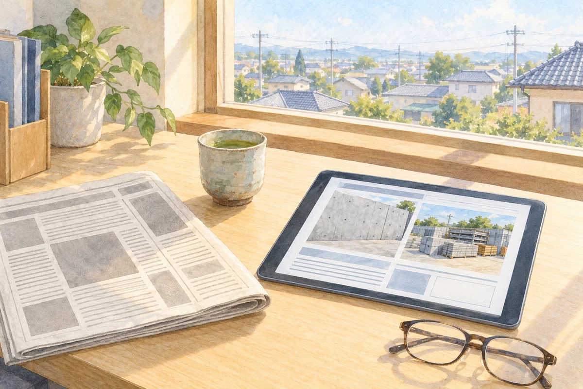 新聞とタブレット